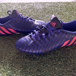 Adidas Black and Pink Striped Cleats